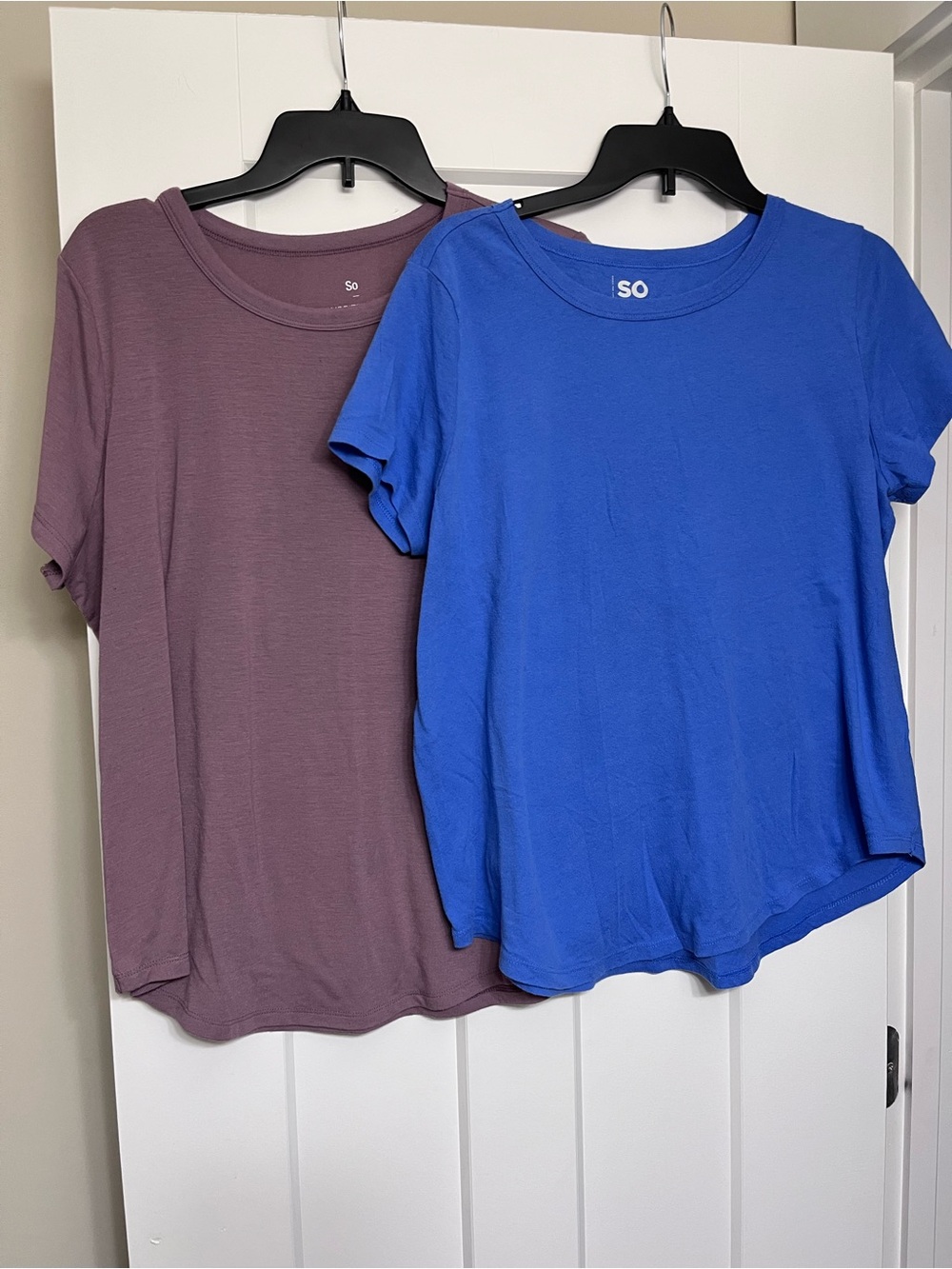 SO Short Sleeve Tee Duo in Blue and Mauve